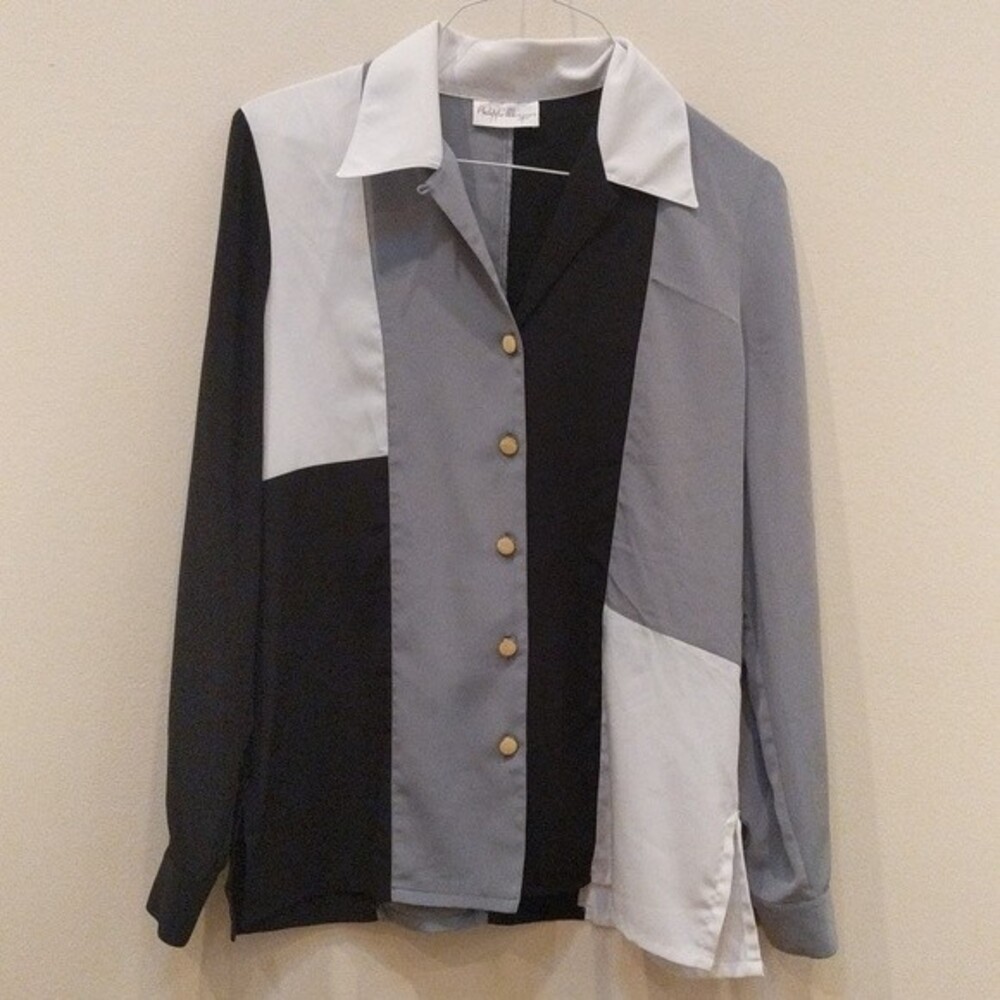 Philippe Marques Women's Long Sleeve Button Down Blouse Size 8